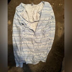 Blue and White Patterned Romper